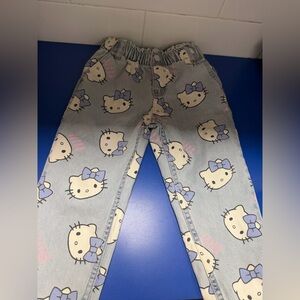 Hello Kitty Light Gray Pajama Bottoms with Lavender Bows